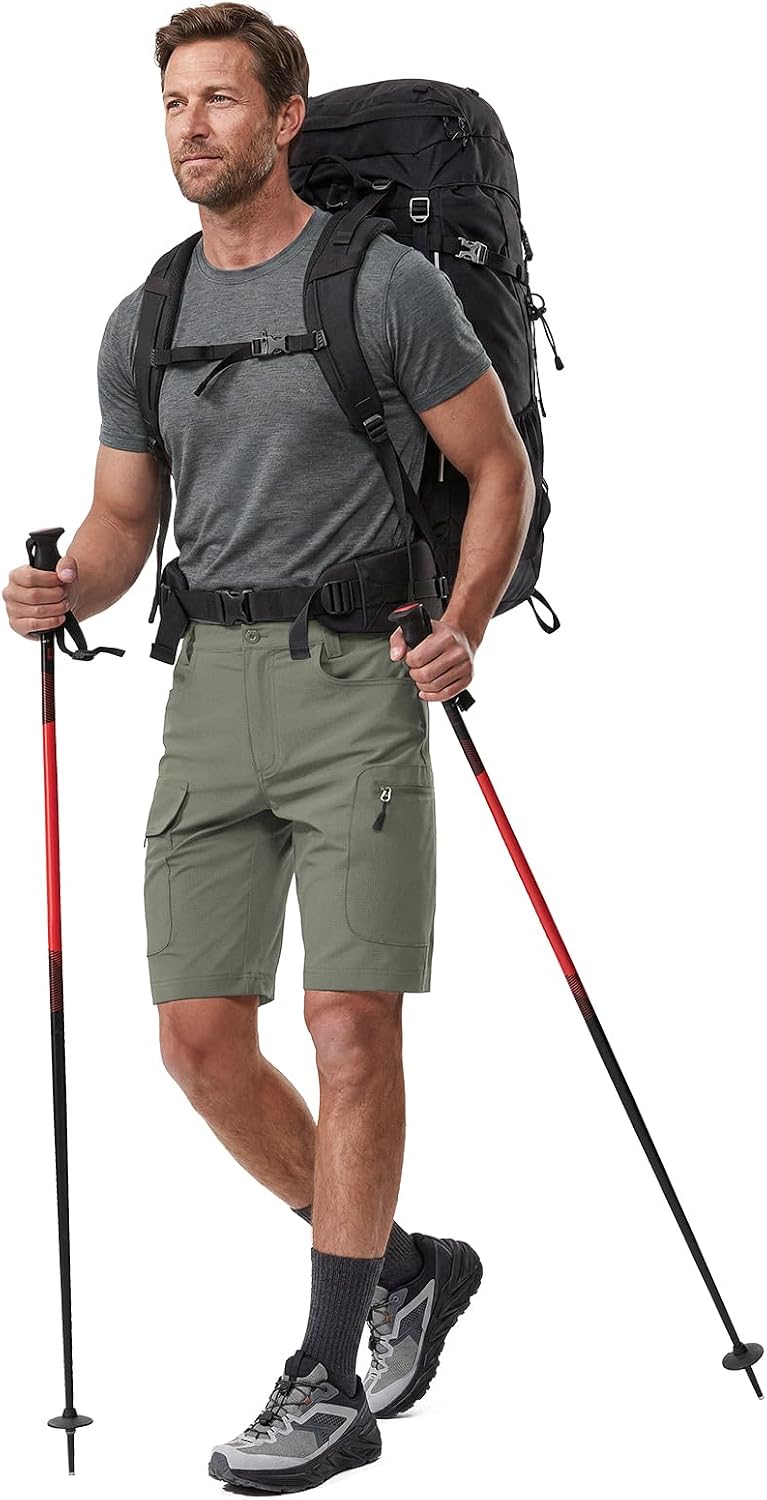 Hiauspor Men's Hiking Cargo Shorts: Quick Dry Lightweight with 6 Pockets