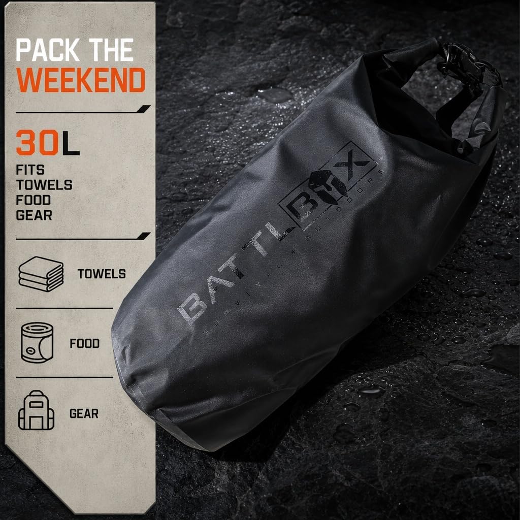 BATTLBOX 30L Waterproof Dry Bag Backpack, Roll Top Floating Dry Sack