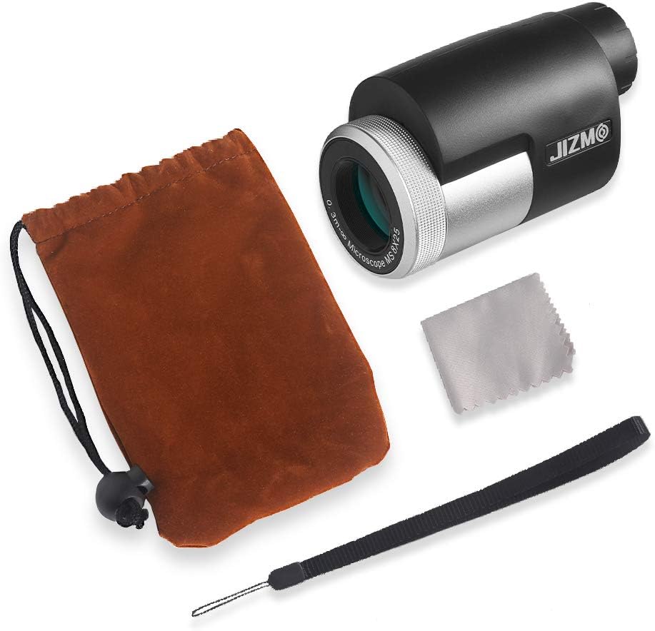 Jizmo 8x25 High Definition Monocular Telescope, Close Focus 1 ft, Fully Multi Coated Optical Lens BAK4 Prism, Mens Gift Wide View Monocular for Bird Watching Travel Sports Events