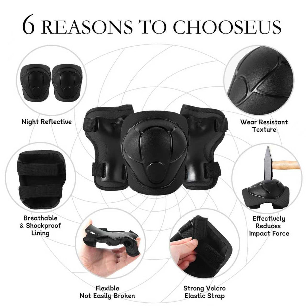 Gradient Color Kids Protective Gear Set Knee Pads for Kid 2-14 Years,W/ Adjustable Strap Kids/Youth Knee Pads Elbow Pads Wrist Guards Set for Inline Roller Skates,Cycling,BMX Bike,Skateboard,Scooter