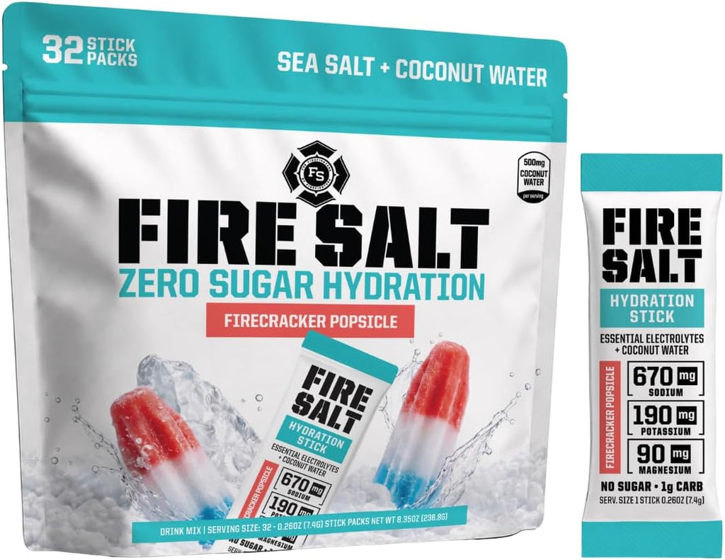 Fire Salt Variety Pack Electrolyte Hydration Sticks, Zero Sugar, 32 Count
