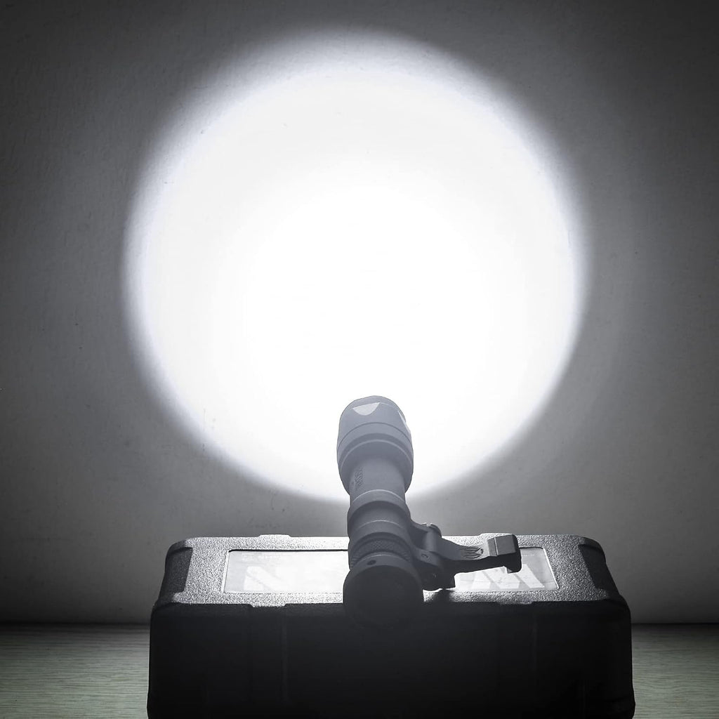 NOBUHIRO NOB#600C 800 Lumens Tactical Flashlight, 2 Rotating Base, 2 Switches