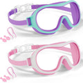 Aegend 2 Pack Swim goggles for Kids 3-15, Anti-Fog Anti-UV Wide Vision Waterproof, No leak Swimming goggles for Boys Girls