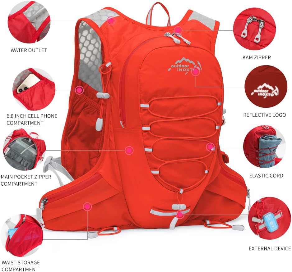 IX INOXTO Running Hydration Vest for Men Women Water Backpack for Running 3L Running Hydration Pack for Trail Running Marathon Race Hiking