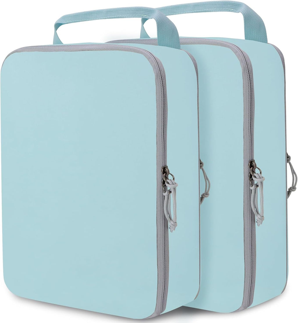Compression Packing Cubes for Travel Suitcase Organizer Bags, Blue, XL