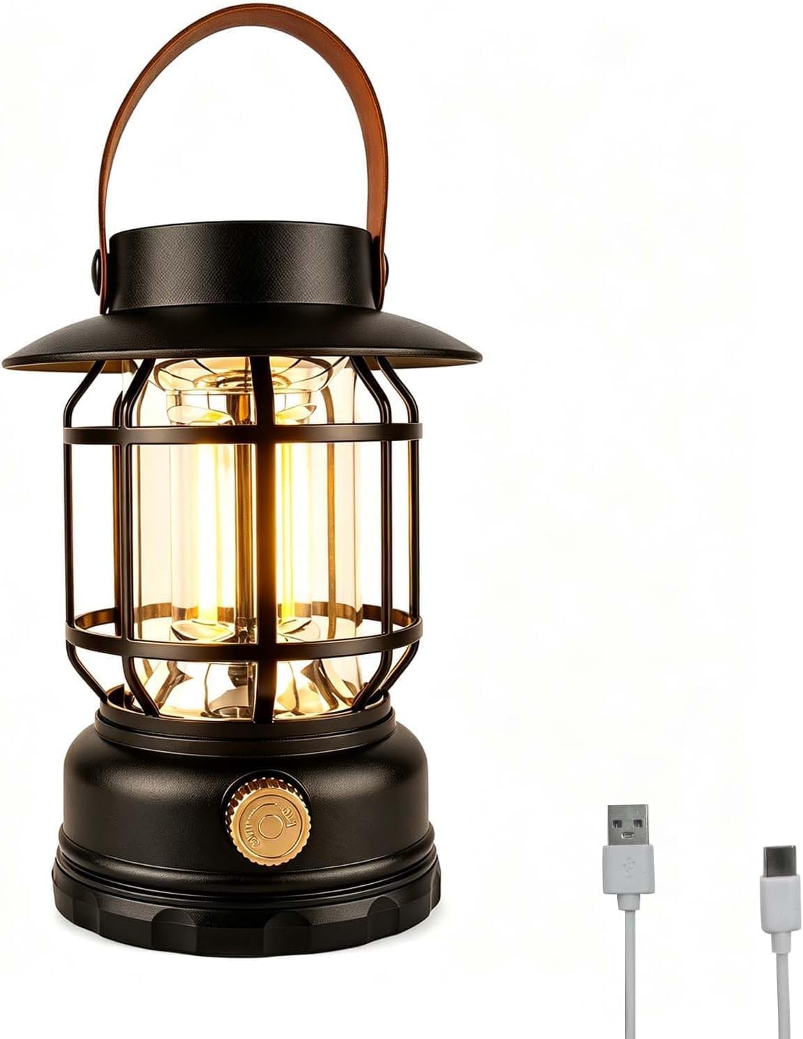 Rechargeable Camping Lights, 2-in-1 Solar Lanterns Outdoor Waterproof with Flashlight Mode, Collapsible Portable LED Camping Lantern for Camping Tent Hurricanes Power Outages Storm Indoor Outdoor