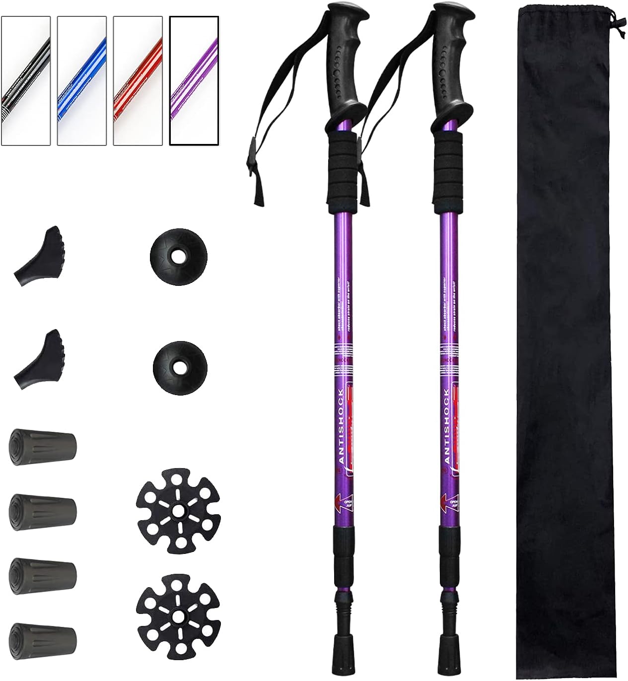 Aihoye Trekking Poles,Adjustable Shock Absorbing Hiking Walking Stick-2Pcs