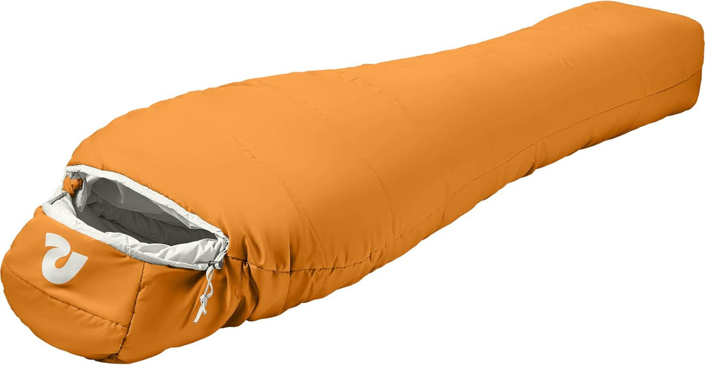 Retrospec Dream Mummy Sleeping Bag - 5, 15, & 30°F Cold Weather Camping & Travel Essential Gear with Water - Resistant Shell & Synthetic Fill - Zippered Pocket & Stuff Sack