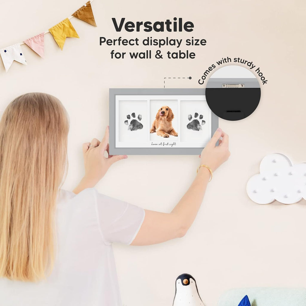 Inkless Hand and Footprint Kit, Boy Girl Newborn Keepsake (Cloud Gray)
