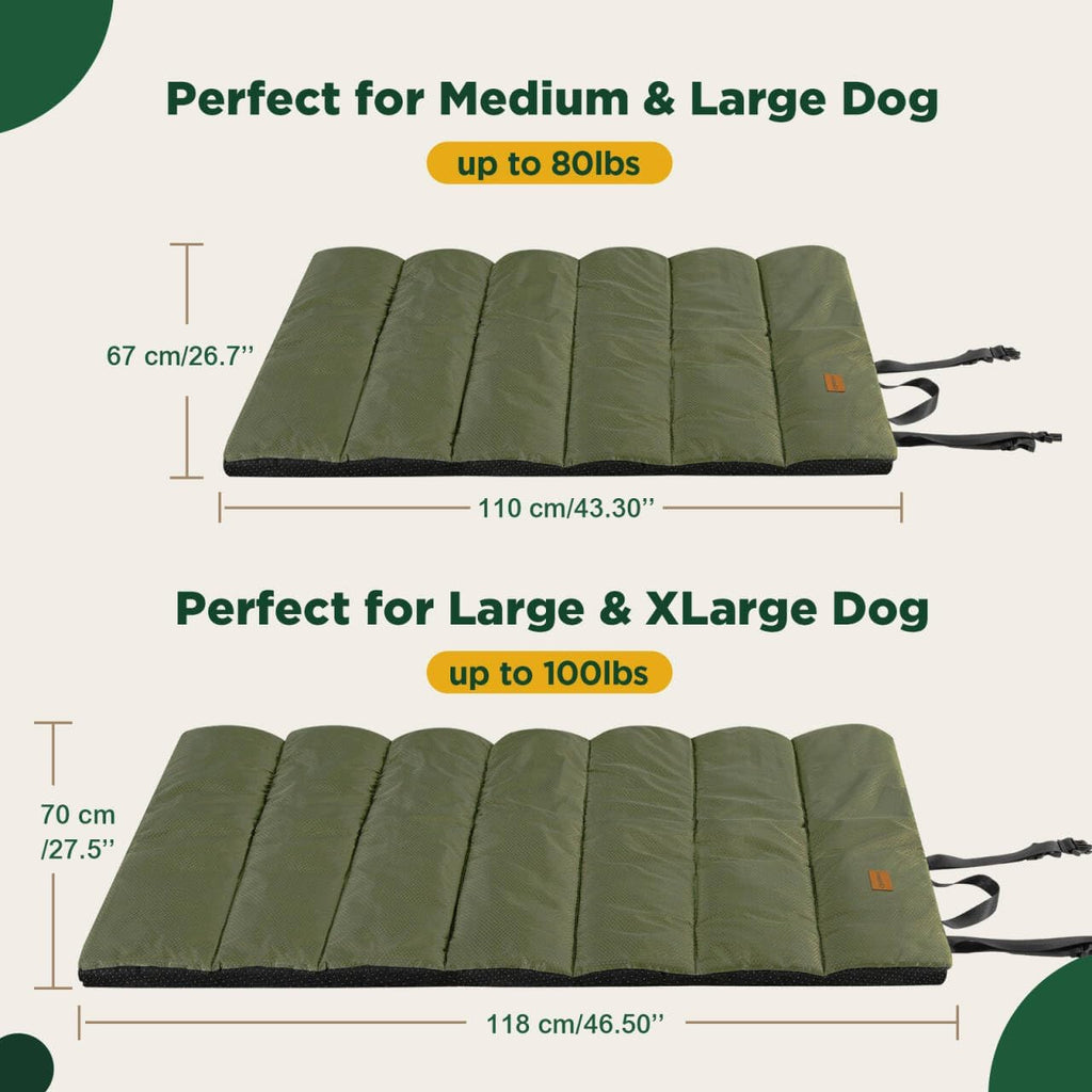 Gimars Upgraded Thickened XL Outdoor Dog Bed with Waterproof Film, Easy to Roll Up with Buckle, Large Travel Pet Bed for Large & Extra Large Dog, Portable, Foldable, Washable for Camping,Traveling