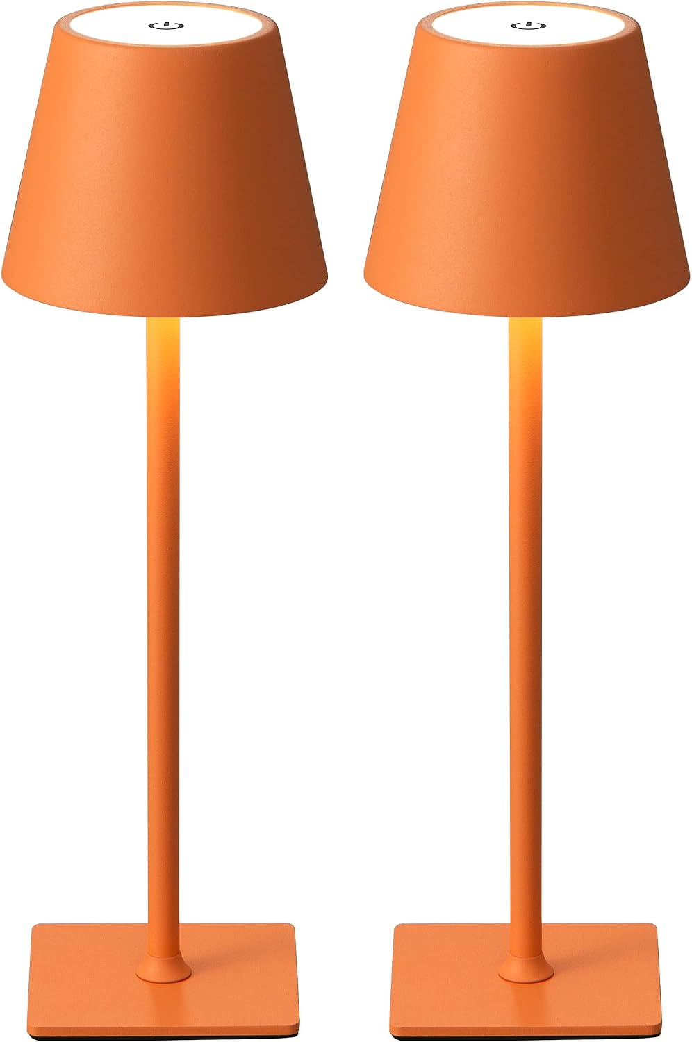 KDG 2 Pack Cordless Orange Table Lamps, Rechargeable Portable LED Desk Lamp