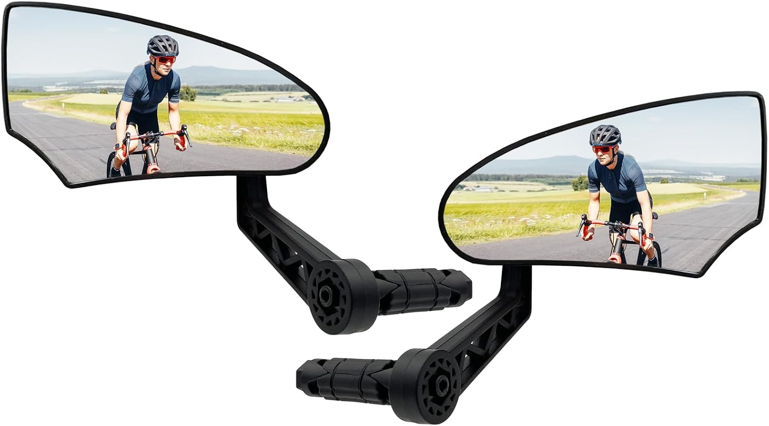 2PCS Bike Mirror HD Glass Adjustable Bar End Rear View Mirror