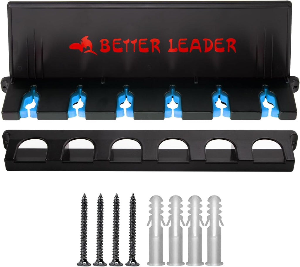 Vertical Fishing Rod Holder for Garage, Fishing Pole Holders- Holds Up to 6 Rods or Combos, Wall Mount Fishing Pole Rack, Fits Most Rods of Diameter 3-19mm, Fishing Gifts for Men