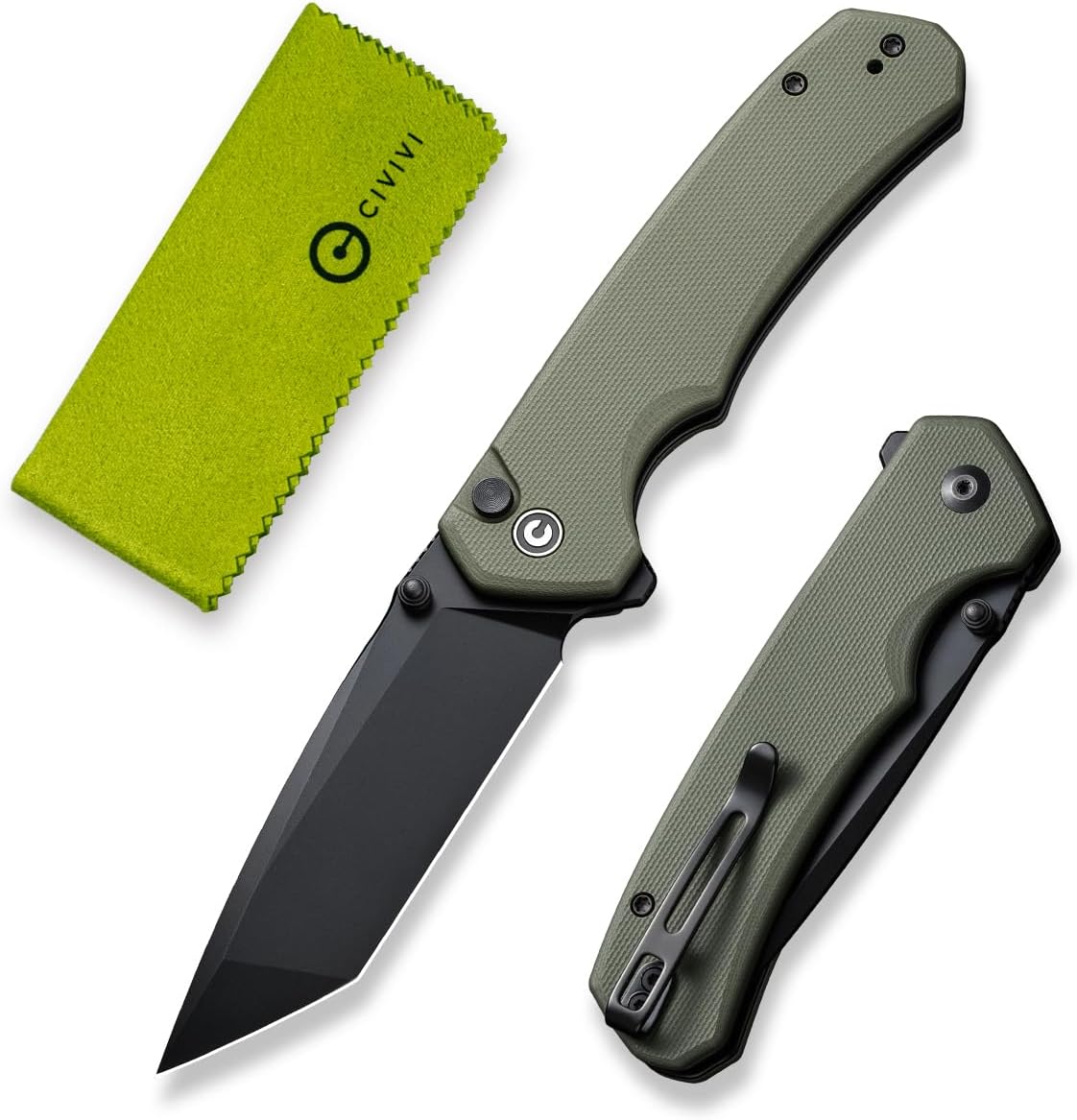 CIVIVI Brazen Pocket Knife, 3.46" Swedish 14C28N Tanto Blade C19059C-2