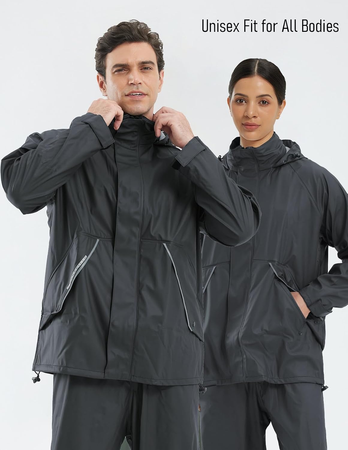Town Field Waterproof Heavy Duty Jacket Mens Womens Rubber Rain Coat Fishing Hoodie Fou Weather Gear Pvc Raincoat