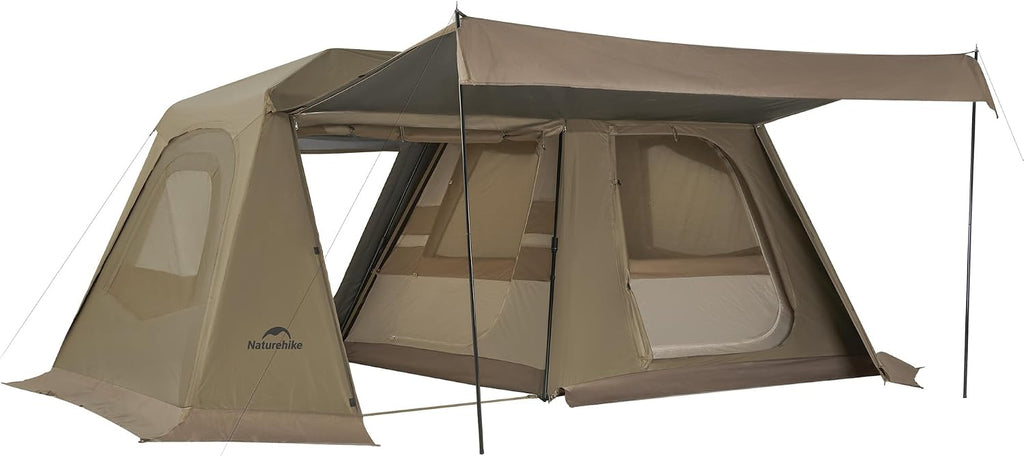 Naturehike Village Instant Tent, 4 Person 8 Person Camping Tent with Full Rainfly, Waterproof Large Cabin Tents for Car Camping