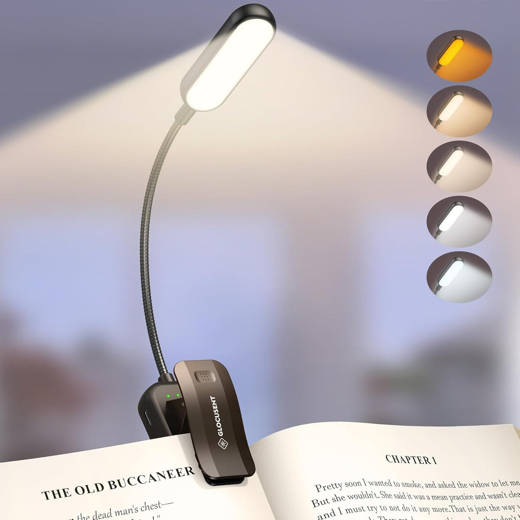 Glocusent 13 LED Book Lights for Reading at Night, Gifts for Book Lovers