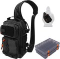 Fishing Backpack Tackle Storage Bag with 2 Tackle Boxes(Black)
