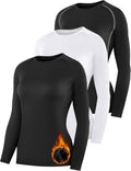 HovSiyla Womens Thermal Compression Long Sleeve Shirts Fleece Lined Tops Crew Neck Slim Fit Base Layer Ladies Underwear