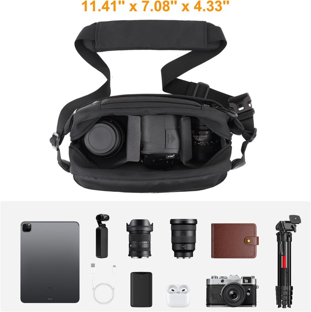 MOSISO Camera Bag Camera Photographers Bag, Shoulder Photography Bag, Black