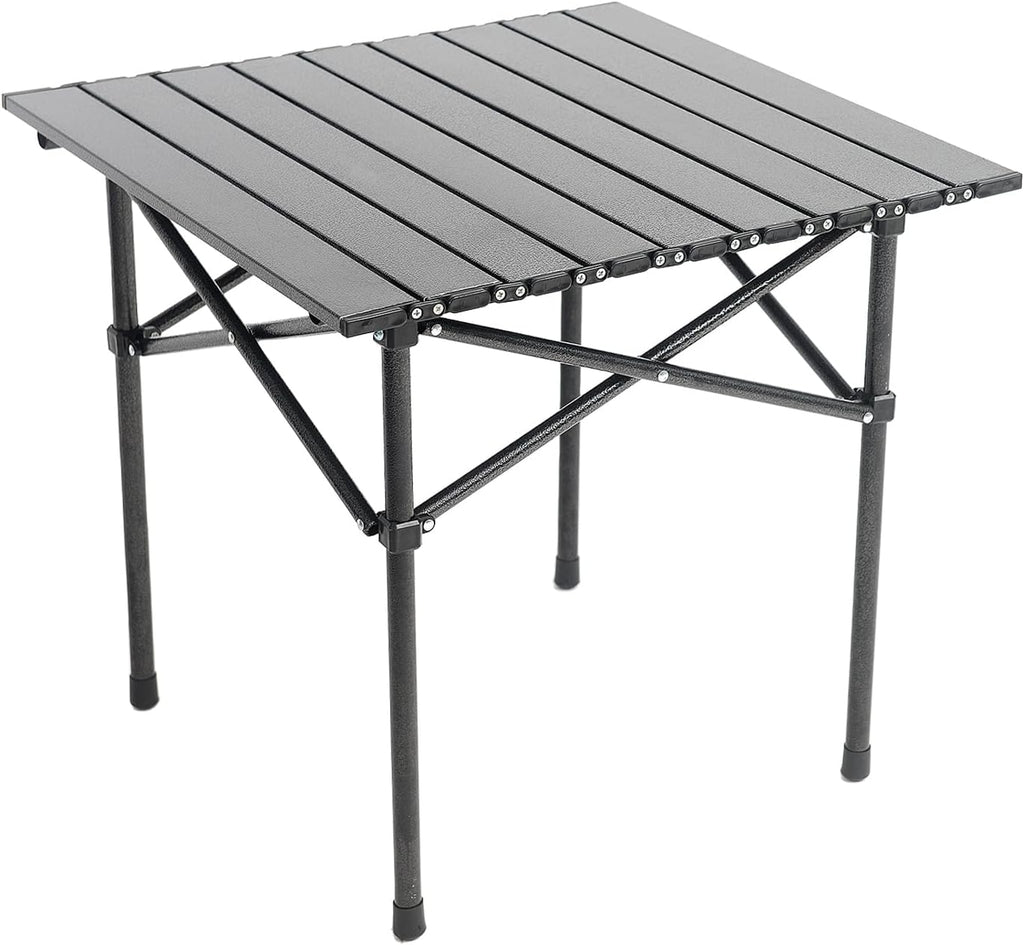 Wind Tour Portable Camping Table Folding Side Table Aluminum Lightweight Table with Carry Bag for Outdoor Cooking Hiking Picnics BBQ Travel (Khaki)