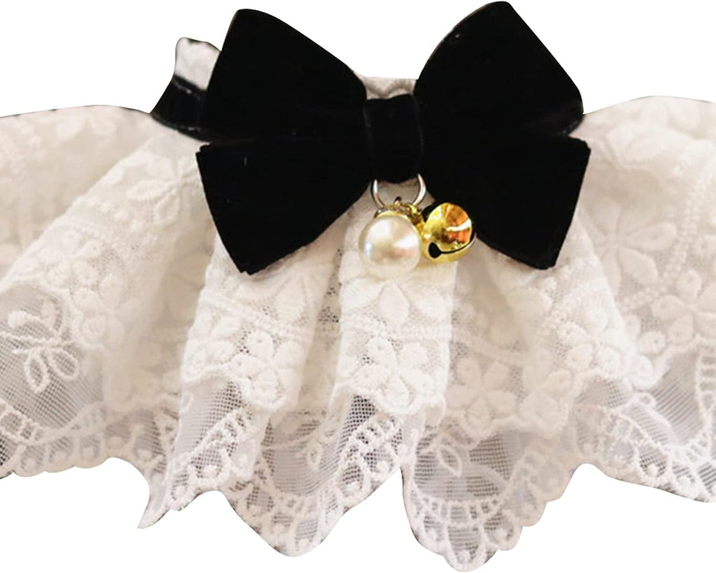 Pet Lace Bib Collar with Bow, Decorative Scarf for Dogs and Cats, Small Size, Comfortable Wear