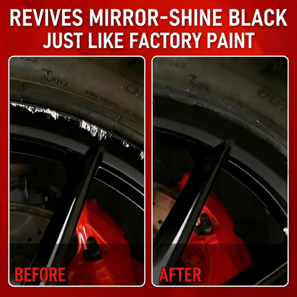 Gloss Black Rim Touch Up Paint, Rim Paint for Curb Rash & Scratch, Car Rim Curb Rash Repair Kit for Alloy, Enamel, Metal, Universal Black Automotive Touch Up Paint Pen (1 fl oz)