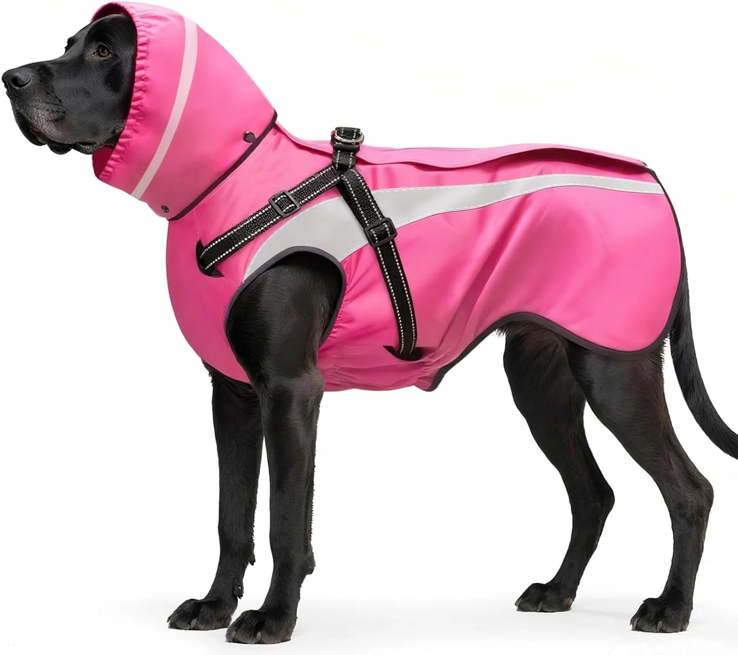 Dog Raincoat Waterproof Raincoats for Dog Reflective Dogs Rain Jackets with Hood Hoodie Pet Rain Poncho Coat for Small Medium Large Dogs Puppies S-XXL (Pink, XL)