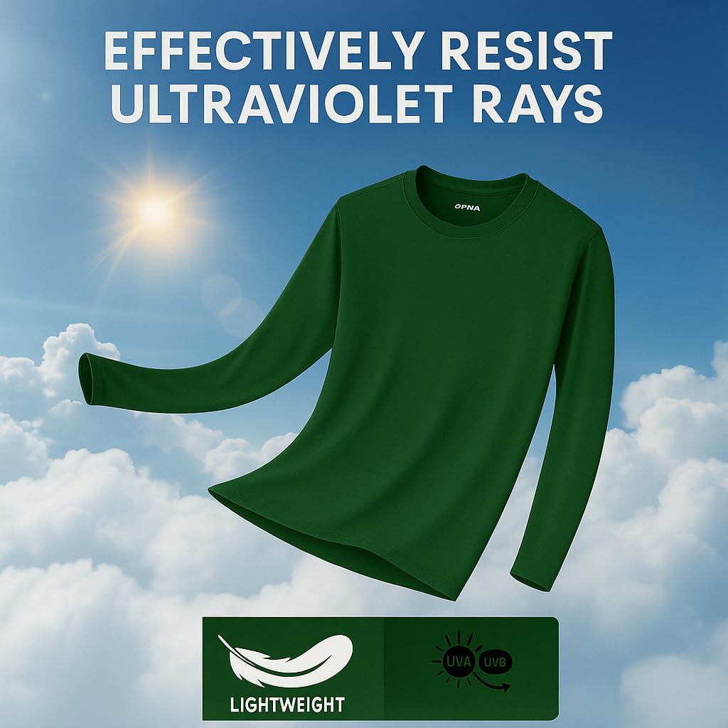 Men's Long Sleeve Moisture Wicking Athletic Shirts, Dry Fit Long Sleeve UV Protection Shirts Men for Workout, Running, Hiking