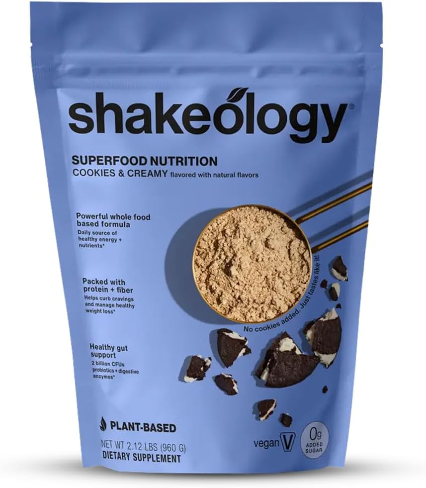 Shakeology 0g Added Sugar Plant-Based Protein Powder-Cookies&Creamy,30 Serv