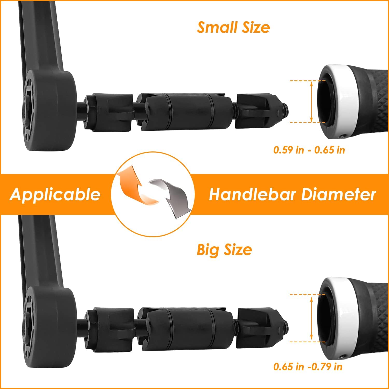 Arkham Bike Mirror for Handlebar HD Bar End Bicycle Mirror Thickened Auto-Grade Glass for Handlebar Rearview Mirror Multi-Angle Adjustable, E-Bike Universal(Oval Pair)