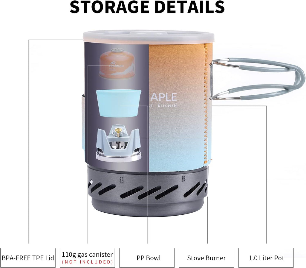 Fire-Maple Fixed Star 1 Backpacking and Camping Stove System, Multi 18oz