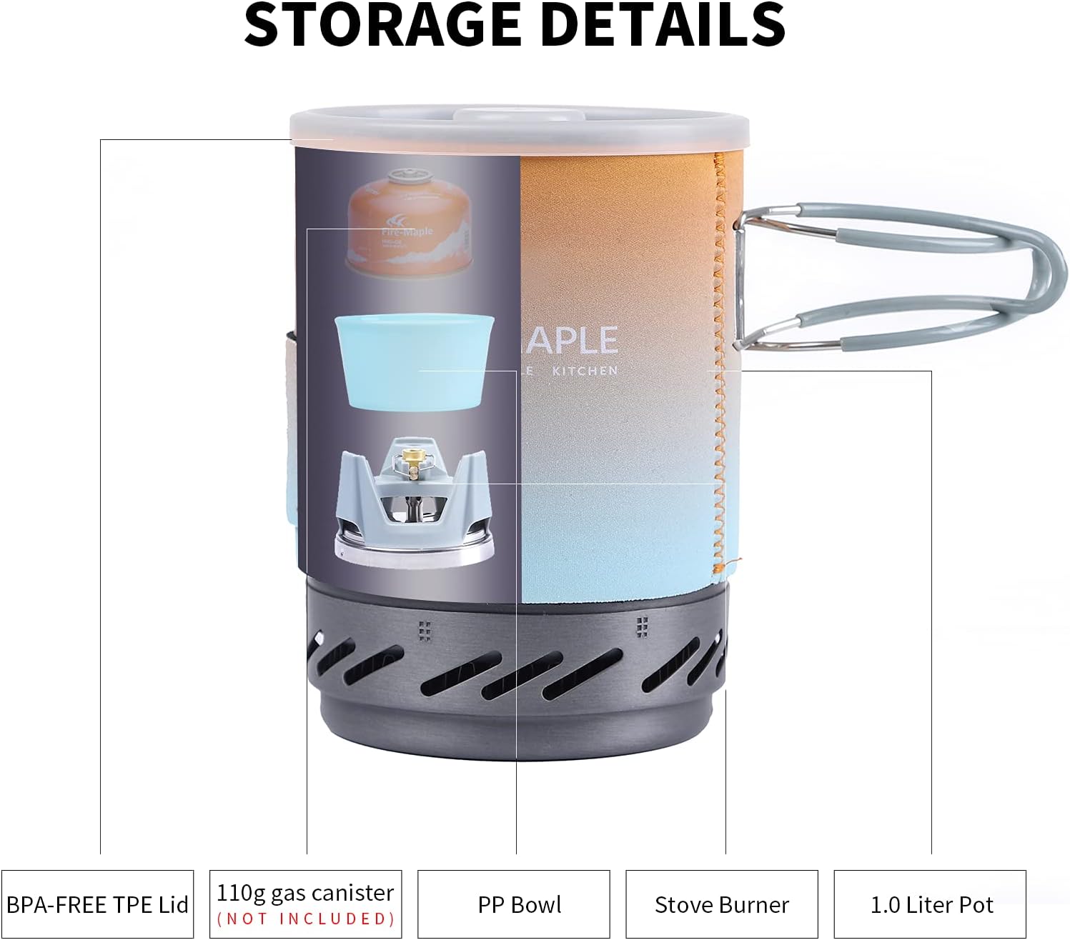 Fire-Maple Fixed Star 1 Backpacking and Camping Stove System, Multi 18oz
