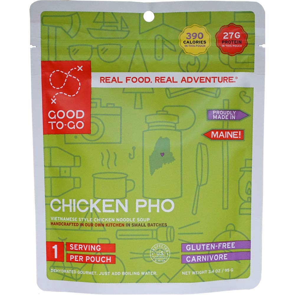 GOOD TO-GO Chicken Pho (Single Serving) | Camping & Backpacking Food | Just Add Water Backpacking Meals | Good To-Go Dehydrated Meals Taste Better Than Freeze Dried Food