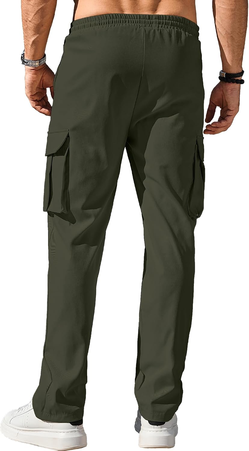 Comdecevis Men's Casual Cargo Pants Tactical Work Pants with Pockets