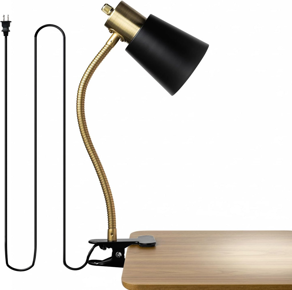 LALISU Desk lamp Eye-Caring Table Lamps 360°Rotation Gooseneck Clip on Lamp