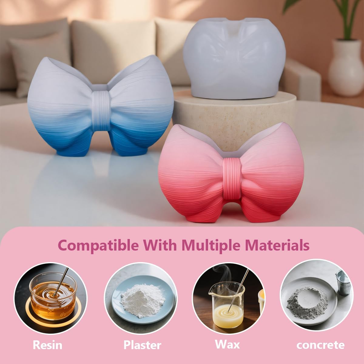 Bow Silicone Mold for Resin Crafts, Planters and Organizers