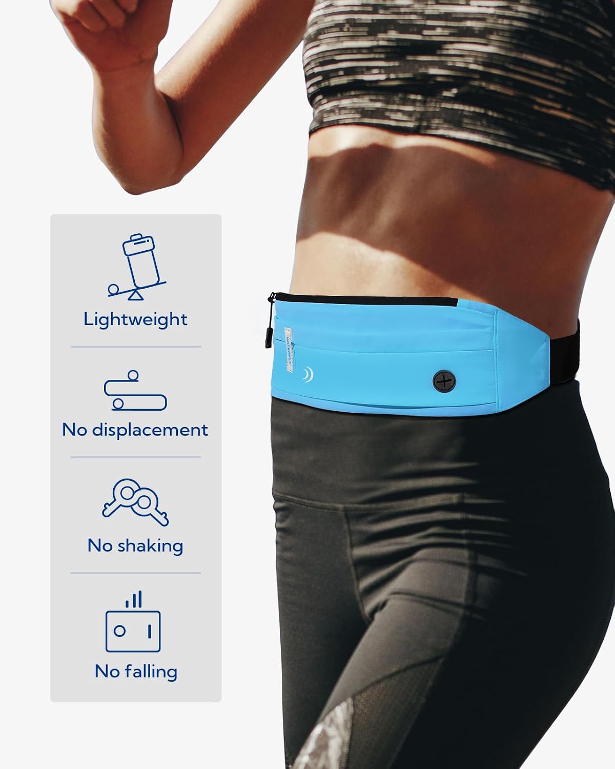 WATERFLY Running Belt Fanny Pack:Phone Holder Belt for Men Women