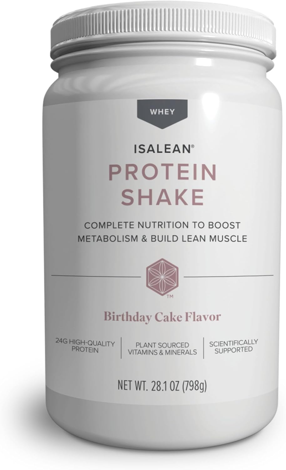Isagenix IsaLean, 24g Protein Shake, Birthday Cake, 28.1 oz