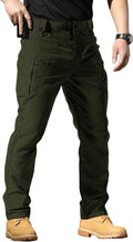 Men's Stretch Tactical Pants Waterproof Ripstop Fabric Cargo Pants Lightweight Casual Hiking Outdoor Work Pants (No Belt)