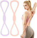 2Pack Figure 8 Resistance Bands for Women, 8 Shaped Rubber Exercise Band for Arms, Back, Shoulder Stretch with Handles, 15 Lbs Fitness Band for Home Yoga Gym Workout