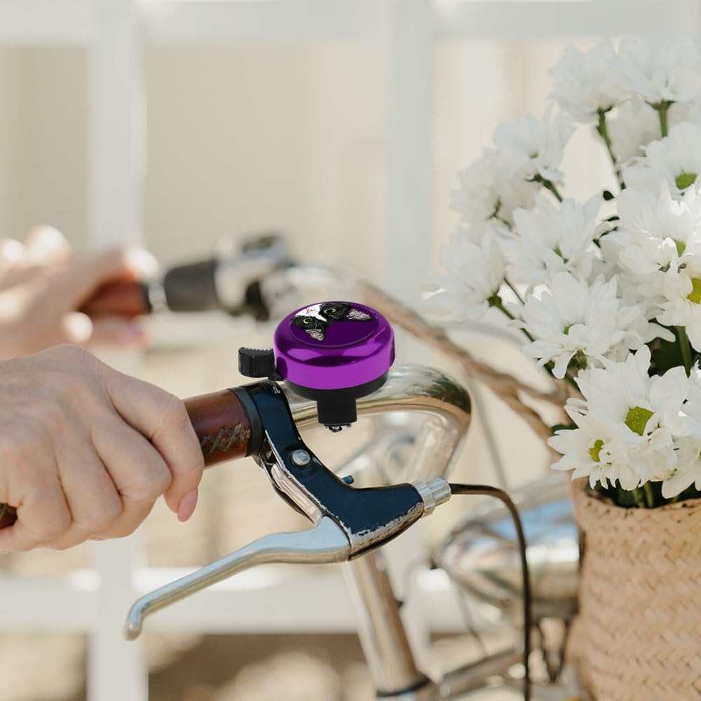 WIRESTER Purple Aluminum Round Bike Bell, Classic Ring Bicycle Bell, Bike Accessories Bell Ring for Adults Kids Girls Boys