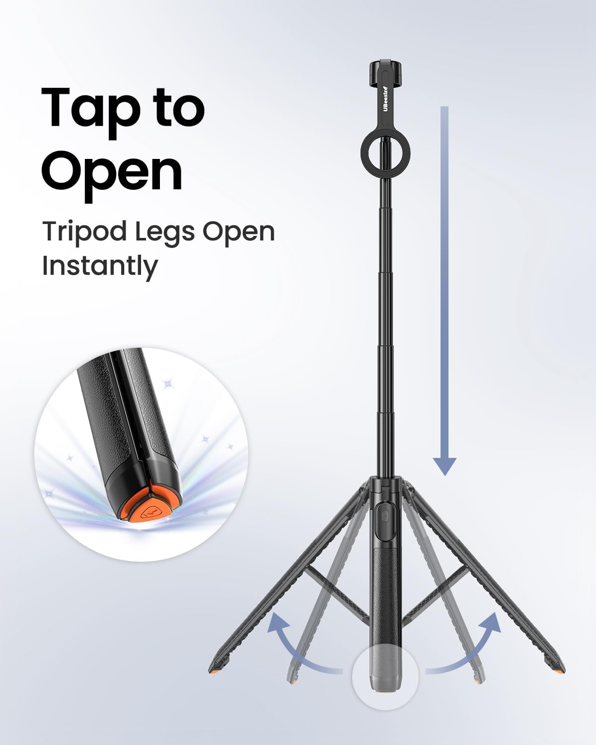 UBeesize 70" Auto-Open MagSafe Selfie Stick Phone Tripod for iPhone&Android