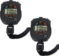 Pgzsy 2 Pack Multi-Function Electronic Digital Sport Stopwatch Timer, Large Display with Date Time and Alarm Function,Suitable for Sports Coaches Fitness Coaches and Referees,Pgzsy