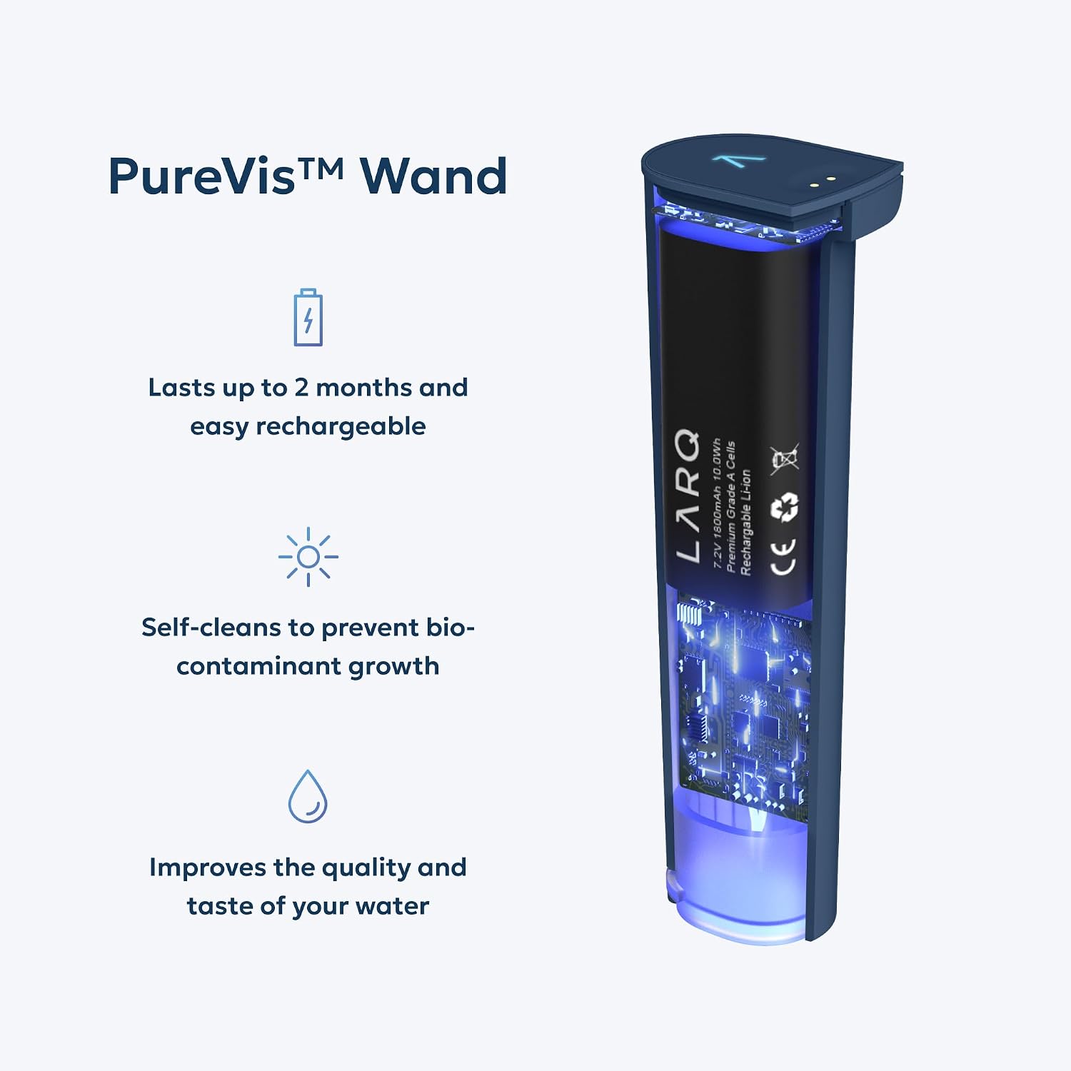 LARQ PureVis 3-in-1 Smart Water Filter Pitcher with UV-C Purifier and App