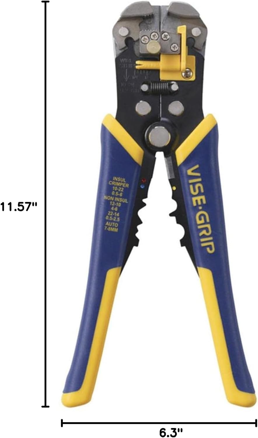 IRWIN Vise-Grip Wire Stripper, 2 Inch Jaw, Cuts 10-24 AWG, ProTouch for Comfort, Blue (2078300)