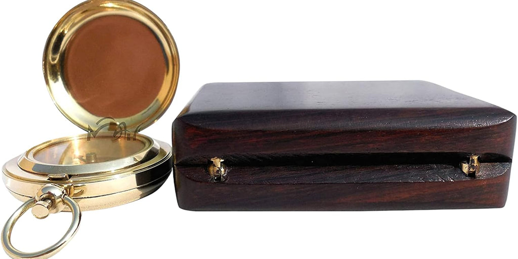 Brass Compass Gift – Push Button Compass Keepsake Gift for Son, Boys, Men, Graduation Gift, Birthday Gift Idea, Inspirational Motivational Gift for Him, Unique Gift Idea, Collectible Desk Decor