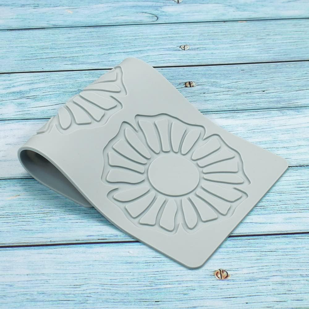 Hollow Leaf Silicone Molds Lover Heart Chocolate Molds Geometry 3D Silicone Mould Chocolate Candy Leaf Mold Sugar Craft Cake Decoration Cupcake Top (P_Flower_10*5.24 * 0.12inch)