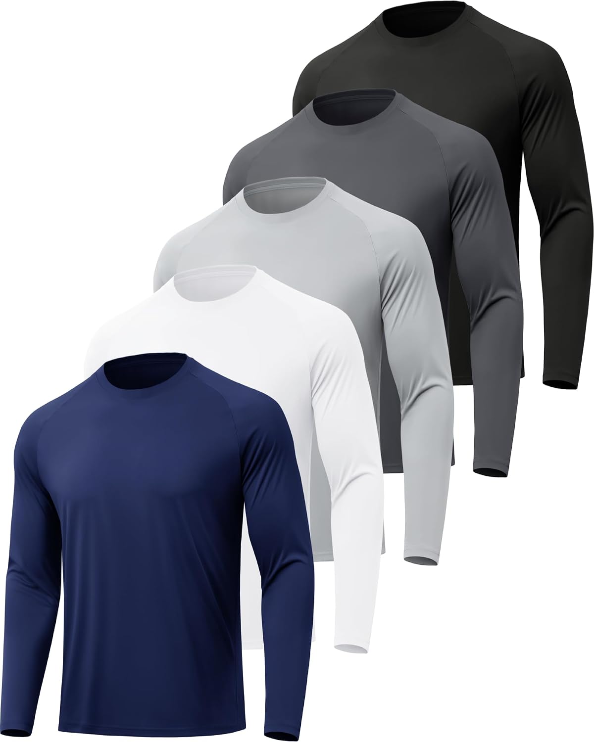MLYENX 7 Pack Long Sleeve Shirts for Men Sun Protection Quick Dry
