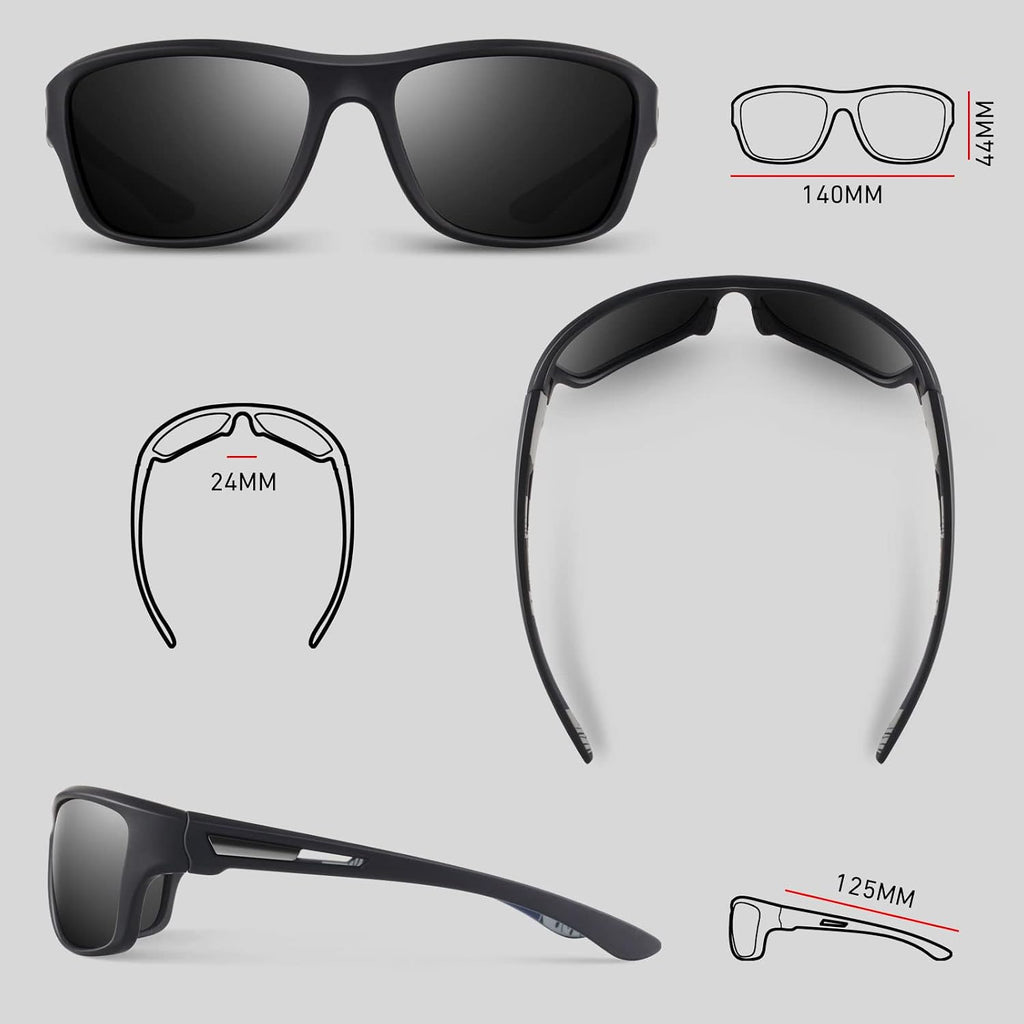 WEAROYO Polarized Sports Sunglasses Men Womens Fishing Running UV400